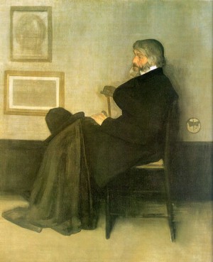 Oil whistler, james abbott mcneill Painting - Arrangement in Grey and Black Number 2, Portrait of Thomas Carlyle, 1872-73, by Whistler, James Abbott McNeill