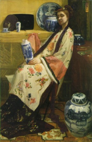 Oil whistler, james abbott mcneill Painting - Purple and Rose, The Lange Leizen of the Six Marks  1864 by Whistler, James Abbott McNeill