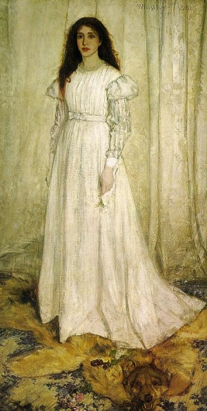 Oil whistler, james abbott mcneill Painting - Symphony in White Number 1, The White Girl, 1862 by Whistler, James Abbott McNeill