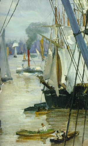 Oil whistler, james abbott mcneill Painting - Wapping(Detail)  1861-64 by Whistler, James Abbott McNeill