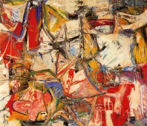 Oil abstract Painting - Gotham News, 1955 by Willem de Kooning