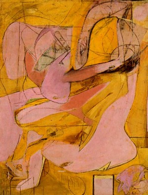 Oil abstract Painting - Pink Angels. 1945 by Willem de Kooning