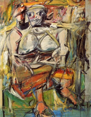 Oil woman Painting - Woman I, 1950 by Willem de Kooning