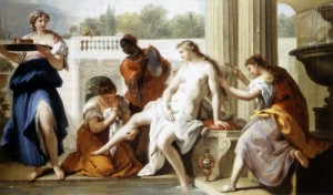 Oil Painting - Bathsheba at the Bath    1720s by Ricci, Sebastiano