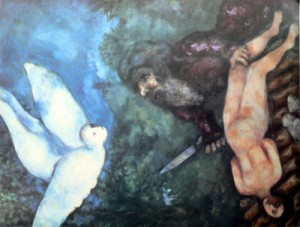 Oil chagall marc Painting - Abraham Preparing to Sacrifice his Son,1931 by Chagall Marc