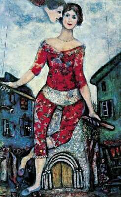 Oil chagall marc Painting - Acrobat by Chagall Marc