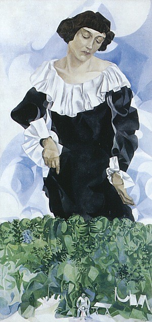 Oil chagall marc Painting - Bella with White Collar, 1917 by Chagall Marc
