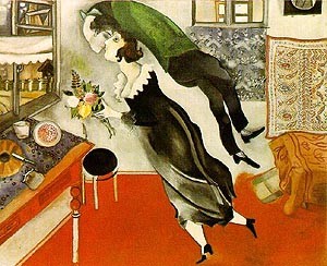 Oil chagall marc Painting - Birthday by Chagall Marc