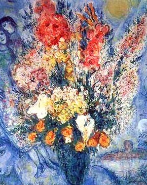 Oil chagall marc Painting - Bouquet de Fleurs by Chagall Marc