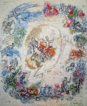 Oil chagall marc Painting - Chagall's mosaic of the Prophet Elijah,1970 by Chagall Marc