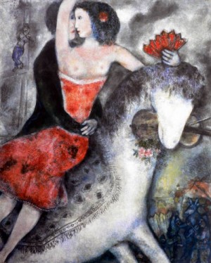 Oil chagall marc Painting - Circus Rider,1931 by Chagall Marc