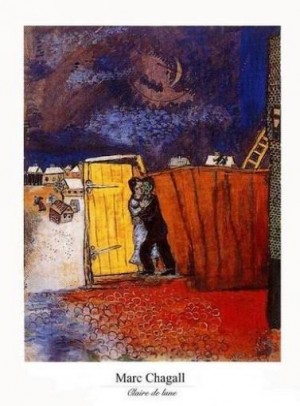 Oil abstract Painting - Claire de lune by Chagall Marc