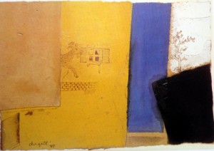 Oil chagall marc Painting - Composition with Goat,1917 by Chagall Marc