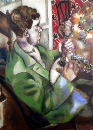 Oil abstract Painting - David in Profile,1914 by Chagall Marc