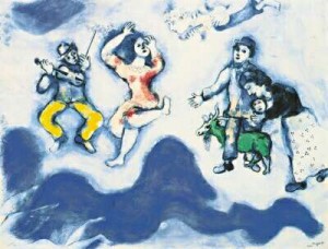 Oil chagall marc Painting - Die Gefaehrten Charlots 1939 by Chagall Marc