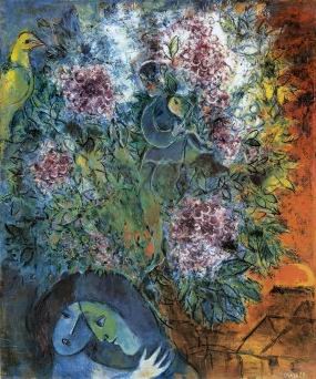 Oil abstract Painting - Enchantment Vesperal by Chagall Marc