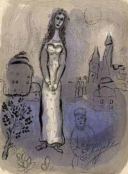 Oil abstract Painting - Esther by Chagall Marc