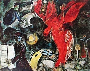 Oil chagall marc Painting - Fall of the Angel by Chagall Marc