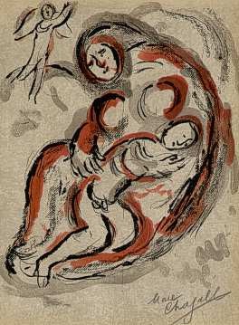 Oil abstract Painting - Hagar in the Desert by Chagall Marc