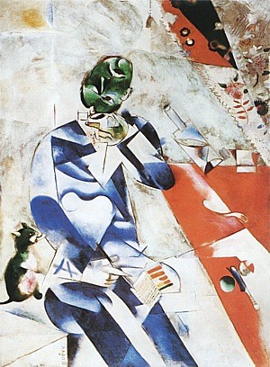 Oil chagall marc Painting - Half Past Three(The Poet),1911 by Chagall Marc