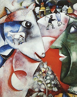 Oil chagall marc Painting - Iand the Village, 1911 by Chagall Marc