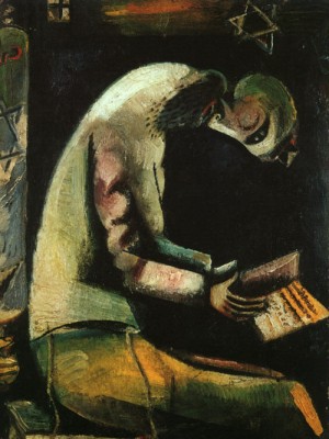 Oil abstract Painting - Jew at Prayer, 1912-13 by Chagall Marc