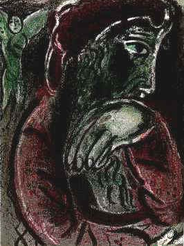 Oil abstract Painting - Job in Despair by Chagall Marc