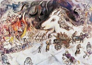 Oil chagall marc Painting - Krieg by Chagall Marc