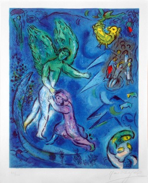 Oil angel Painting - La lutte du Jacob et du l’Ange (The Fight Between Jacob & the Angel), 1967 by Chagall Marc