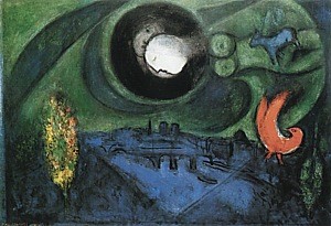 Oil chagall marc Painting - Le Quai de Bercy, 1953 by Chagall Marc