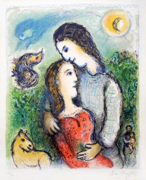 Oil the Painting - Les Adolescents (The Adolescents), 1975 by Chagall Marc