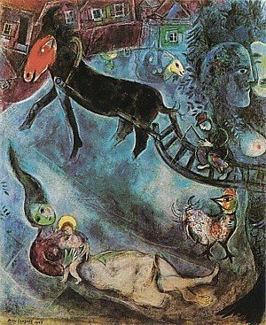 Oil madonna Painting - Madonna with the Sleigh, 1947 by Chagall Marc