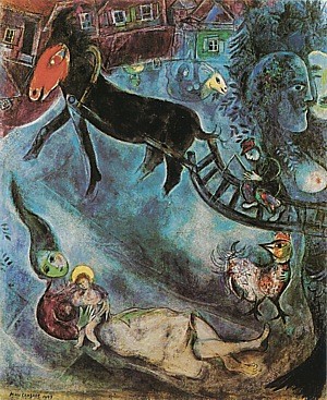 Oil chagall marc Painting - Madonna with the Sleigh, 1947 by Chagall Marc
