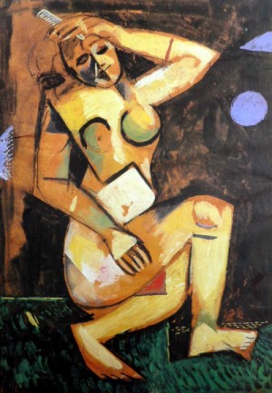 Oil nude Painting - Nude with Comb,c.1911 by Chagall Marc