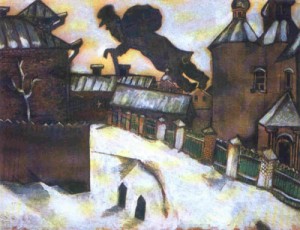 Oil abstract Painting - Old Vitebsk. 1914 by Chagall Marc