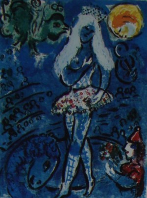 Oil abstract Painting - One plate,from Cirque 1967 2 by Chagall Marc