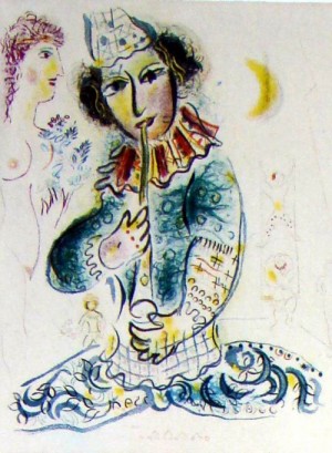 Oil abstract Painting - One plate,from Cirque 1967 5 by Chagall Marc