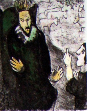 Oil abstract Painting - One plate,FROM la Bible by Chagall Marc