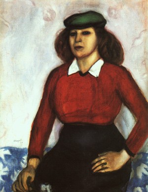 Oil portrait Painting - Portrait of the Artist's Sister (Aniuta), 1910 by Chagall Marc