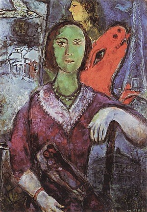 Oil portrait Painting - Portrait of Vana, 1966 by Chagall Marc