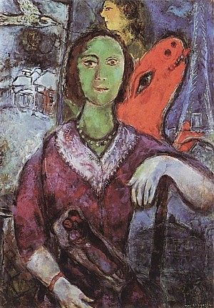 Oil chagall marc Painting - Portrait of Vana, 1966 by Chagall Marc