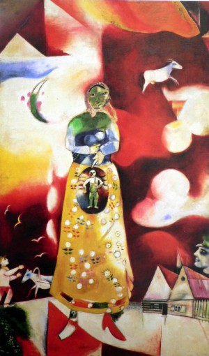 Oil woman Painting - Pregnant Woman,1913 by Chagall Marc