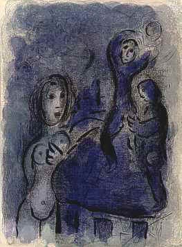 Oil abstract Painting - Rahab and the Spies of Jericho by Chagall Marc