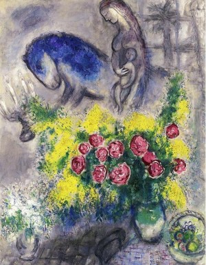  Photograph - Roses et Mimosas (1956) by Chagall Marc