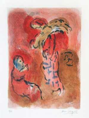 Oil chagall marc Painting - Ruth glaneuse (Ruth gleaning), from The Bible, 1960 by Chagall Marc