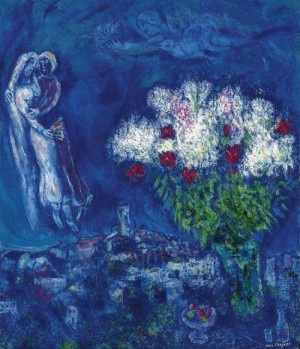 Oil chagall marc Painting - Saint-Paul dans la nuit bleue (1969) by Chagall Marc