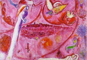 Oil abstract Painting - Song of Songs III by Chagall Marc