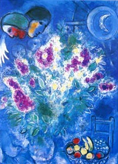 Oil abstract Painting - Still Life with Flowers 1948 by Chagall Marc
