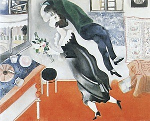 Oil abstract Painting - The Birthday, 1915 by Chagall Marc