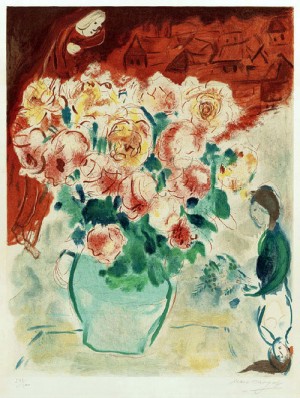  Photograph - The Bouquet, 1955 by Chagall Marc